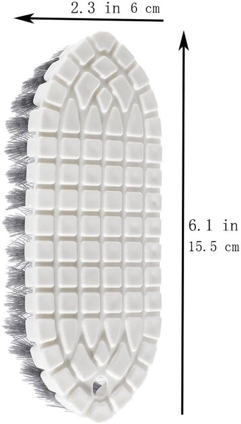 Brush - Multifunctional cleaning brush - Sturdy hand brush with stiff bristles - Multiple flexible brush heads - Suitable for cleaning bathtubs, kitchens, faucets and corners - Set of 2 - White - Image 4