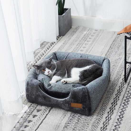 Tents Pet Bed - With Removable & Washable Cushion - Warm & Soft Fleece Fabric - For Cats & Small Dogs - Image 3