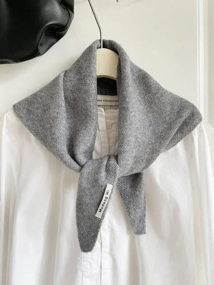 Triangular Knitted Scarf - Soft Acrylic Fabric - As a Scarf, Shawl or Blanket - In Solid Colors - Dark Gray
