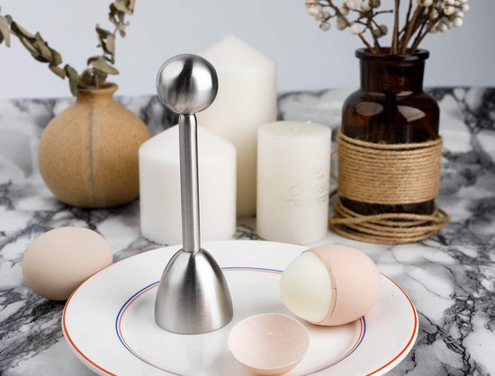 Egg Shell Cracker - Stainless Steel Manual Cutter for Perfect Cuts - Suitable for Soft- and Hard-Boiled Eggs - Image 2