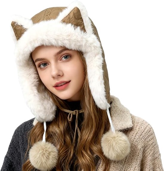 Fleece winter hat - Warm hat with thickened ear flaps - Soft, comfortable and frost-resistant - Stylish winter accessory - Color: Black - Image 4
