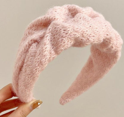 Headband - Set of Two - Retro Style with Ruffles - Elegant and Stylish Headband for Women - Suitable for Parties, Daily Wear and Special Occasions (White + Pink) - Image 2
