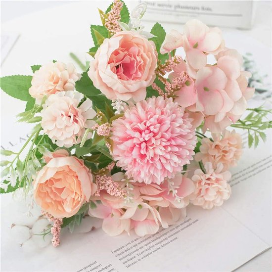 Artificial Flowers - Plastic Flower Arrangements - Valentine's Day Decorations - Sustainable Home Decor for Weddings, Living Rooms and Dining Tables (Pink) - Image 3