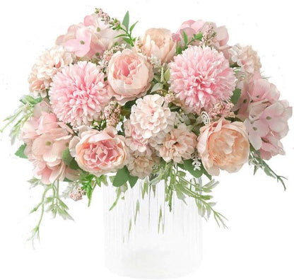 Artificial Flowers - Plastic Flower Arrangements - Valentine's Day Decorations - Sustainable Home Decor for Weddings, Living Rooms and Dining Tables (Pink) - Image 4