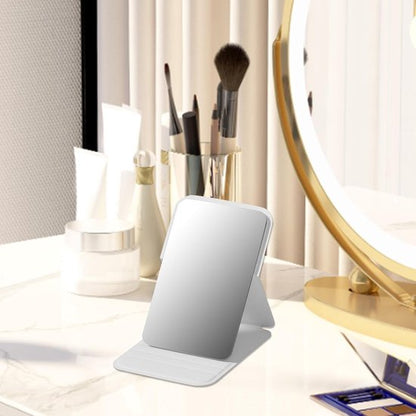Frameless High Definition Makeup Mirror - Foldable Travel Mirror - Portable Makeup Mirror with Soft PU Leather Cover - Suitable for Bedroom, Bathroom & Travel（White） - Image 3