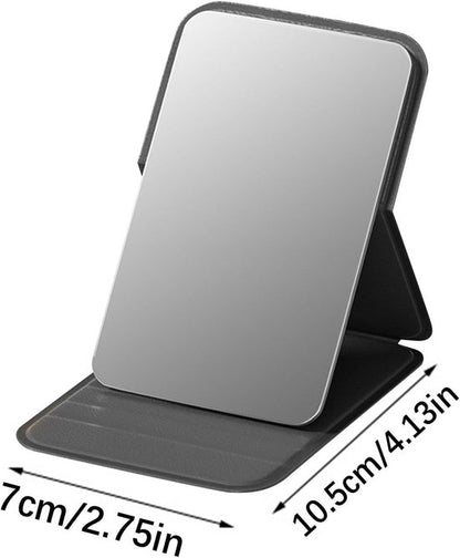High Definition Frameless Makeup Mirror - Foldable Travel Mirror - Portable Makeup Mirror with Soft PU Leather Cover - Suitable for Bedroom, Bathroom & Travel（Black） - Image 5