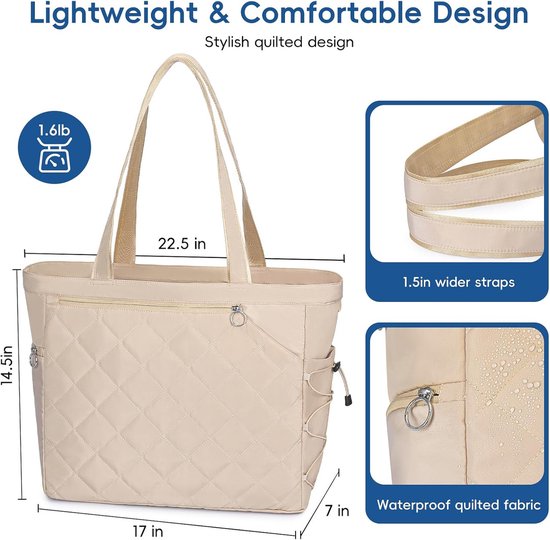 Tennis Bag – Extra Large Sports Bag with Shoe Compartment – Suitable for 2-4 Rackets – Waterproof and Lightweight – Unisex（Beige） - Image 2