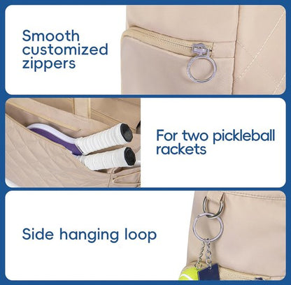 Tennis Bag – Extra Large Sports Bag with Shoe Compartment – Suitable for 2-4 Rackets – Waterproof and Lightweight – Unisex（Beige） - Image 4