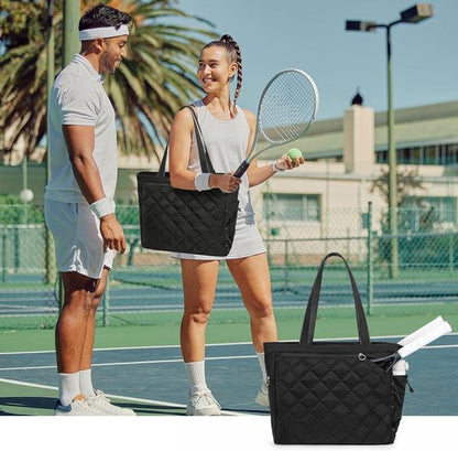 Tennis Bag – Extra Large Sports Bag with Shoe Compartment – Suitable for 2-4 Rackets – Waterproof and Lightweight – Unisex（Black） - Image 3