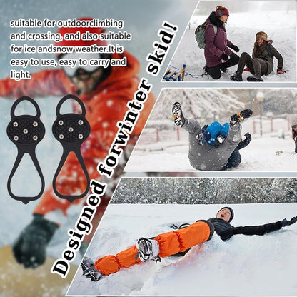 Non-slip sole for snow boots - 4 pairs - Safe walking on ice and snow - Suitable for size M (34-40) - Non-slip studs - Suitable for winter walking, hiking, jogging, strolling and mountaineering - Image 2
