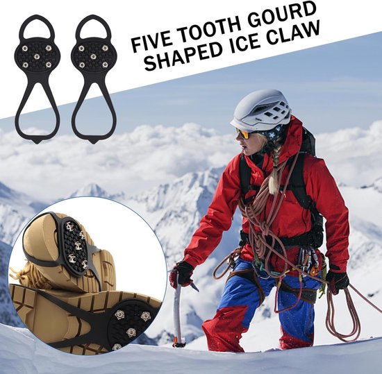 Non-slip sole for snow boots - 4 pairs - Safe walking on ice and snow - Suitable for size M (34-40) - Non-slip studs - Suitable for winter walking, hiking, jogging, strolling and mountaineering - Image 5