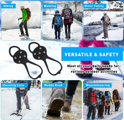 Snow boots with non-slip soles - Set of 4 - Safe walking on icy and snowy roads - Suitable for size L (35-45) - Non-slip studs - Suitable for winter walking, hiking, jogging, strolling and mountaineering - Image 6