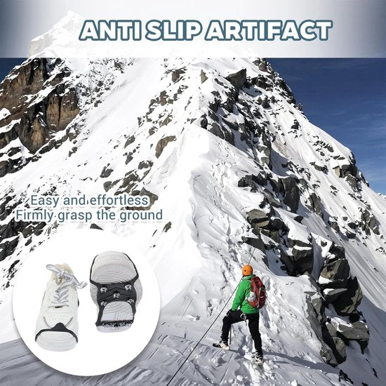 Snow boots with non-slip soles - Set of 2 - Safe walking on icy and snowy roads - Suitable for size M (40-45) - Non-slip studs - Suitable for winter walking, hiking, jogging, strolling and mountaineering - Image 4