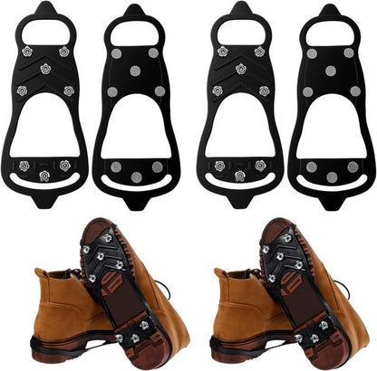 Non-slip snow boots - Set of two - Safe walking on icy and snowy surfaces - Suitable for size L (40-48) - Non-slip spikes - Suitable for winter walking, hiking, jogging, strolling and mountaineering