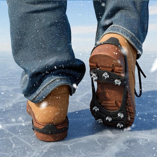 Non-slip snow boots - Set of two - Safe walking on icy and snowy surfaces - Suitable for size L (40-48) - Non-slip spikes - Suitable for winter walking, hiking, jogging, strolling and mountaineering - Image 2