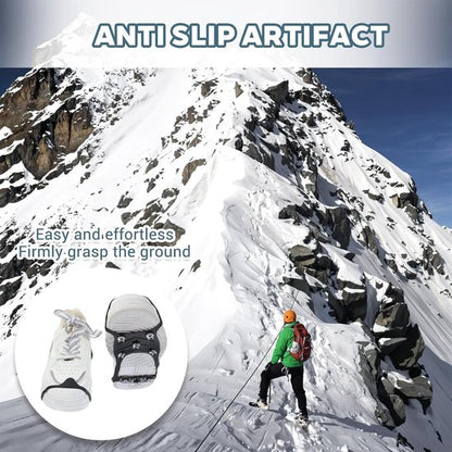 Non-slip snow boots - Set of two - Safe walking on icy and snowy surfaces - Suitable for size L (40-48) - Non-slip spikes - Suitable for winter walking, hiking, jogging, strolling and mountaineering - Image 4
