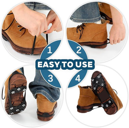 Non-slip snow boots - Set of two - Safe walking on icy and snowy surfaces - Suitable for size L (40-48) - Non-slip spikes - Suitable for winter walking, hiking, jogging, strolling and mountaineering - Image 6