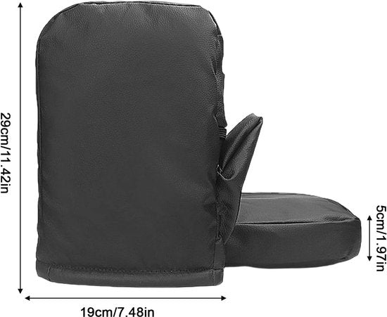 Motorcycle handlebar gloves - riding gloves - PU leather motorcycle handlebar gloves - winter motorcycle gloves - warm gloves - electric scooter gloves - daily commuting gloves for men and women - Image 3