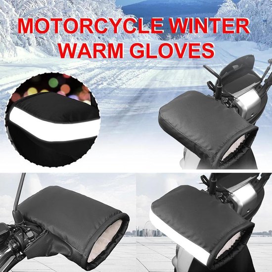 Motorcycle handlebar gloves - riding gloves - PU leather motorcycle handlebar gloves - winter motorcycle gloves - warm gloves - electric scooter gloves - daily commuting gloves for men and women - Image 5
