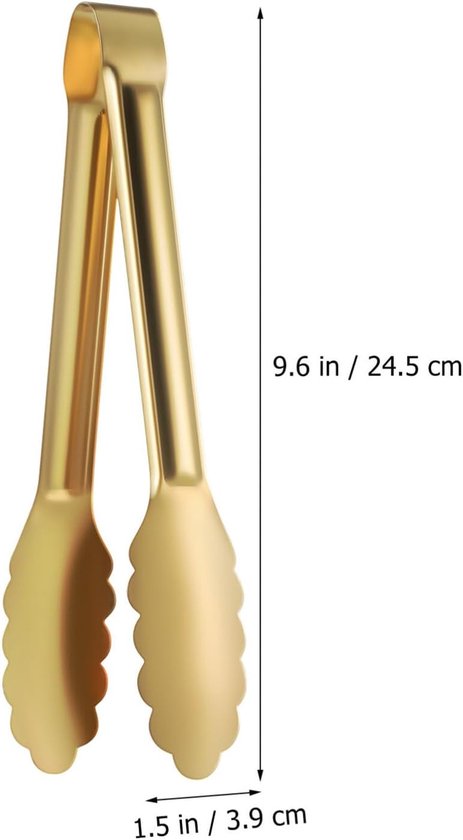 Bread Tongs - 4-Piece Set - Kitchen Tongs for Home Use - Gold Stainless Steel Serving Tongs - Grill Tongs - Steak Tongs - Kitchen Tongs - For Cooking, Salads, Buffets, Appetizers and Desserts - Image 5
