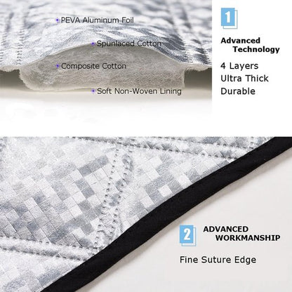 Car Windshield Cover - Thickened protective cover for the windshield - protects against snow, ice, frost, sun, UV rays, dust and water - ideal for SUVs - suitable for all seasons. - Image 2