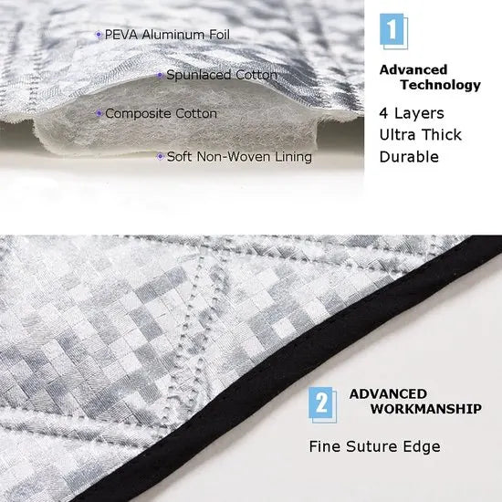 Car Windshield Cover - Thickened protective cover for the windshield - protects against snow, ice, frost, sun, UV rays, dust and water - ideal for SUVs - suitable for all seasons. - Image 2