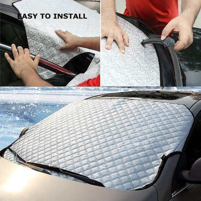 Car Windshield Cover - Thickened protective cover for the windshield - protects against snow, ice, frost, sun, UV rays, dust and water - ideal for SUVs - suitable for all seasons. - Image 3