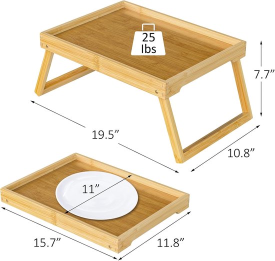 Folding table - Camping table - Portable folding table - Can be used as a dining table, TV table, laptop table, snack table, sofa table or work table - Natural wood color - Image 2