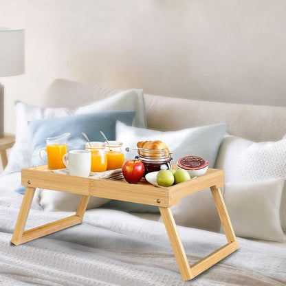 Folding table - Camping table - Portable folding table - Can be used as a dining table, TV table, laptop table, snack table, sofa table or work table - Natural wood color - Image 5