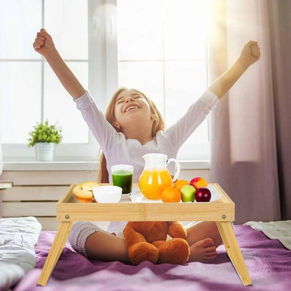 Folding table - Camping table - Portable folding table - Can be used as a dining table, TV table, laptop table, snack table, sofa table or work table - Natural wood color - Image 6