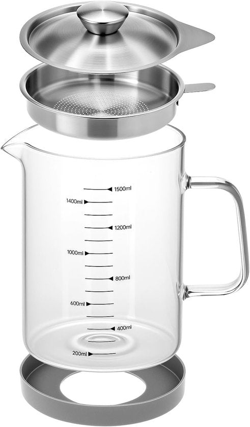 Oil Can - Leak-Proof Oil Container - Oil Filter Can - Oil Container for Household Kitchen Use - Leak-Proof Oil Can with Mesh Filter - Glass Oil Filter Can - Image 2