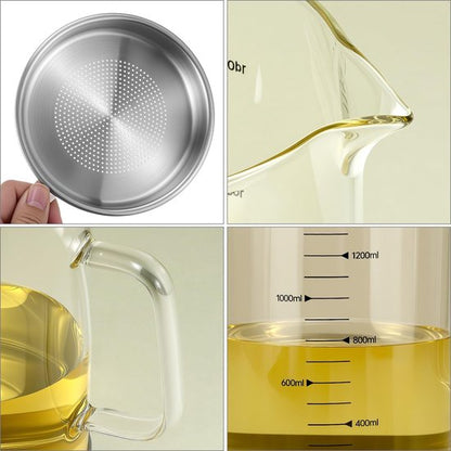 Oil Can - Leak-Proof Oil Container - Oil Filter Can - Oil Container for Household Kitchen Use - Leak-Proof Oil Can with Mesh Filter - Glass Oil Filter Can - Image 5