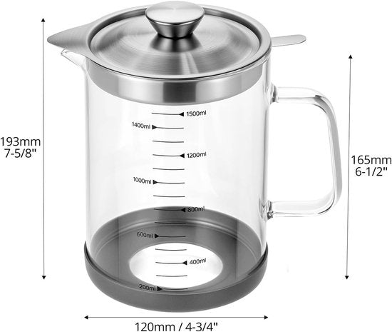 Oil Can - Leak-Proof Oil Container - Oil Filter Can - Oil Container for Household Kitchen Use - Leak-Proof Oil Can with Mesh Filter - Glass Oil Filter Can - Image 6