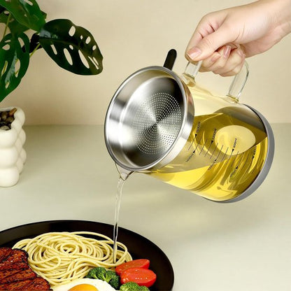Oil Can - Leak-Proof Oil Container - Oil Filter Can - Oil Container for Household Kitchen Use - Leak-Proof Oil Can with Mesh Filter - Glass Oil Filter Can - Image 8