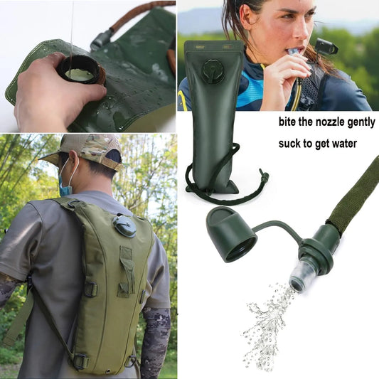 Water Bag–Water Storage–Hydration Backpack–Camping & Hiking–Food Grade Portable Water Bag–3L–Military Green - Image 2