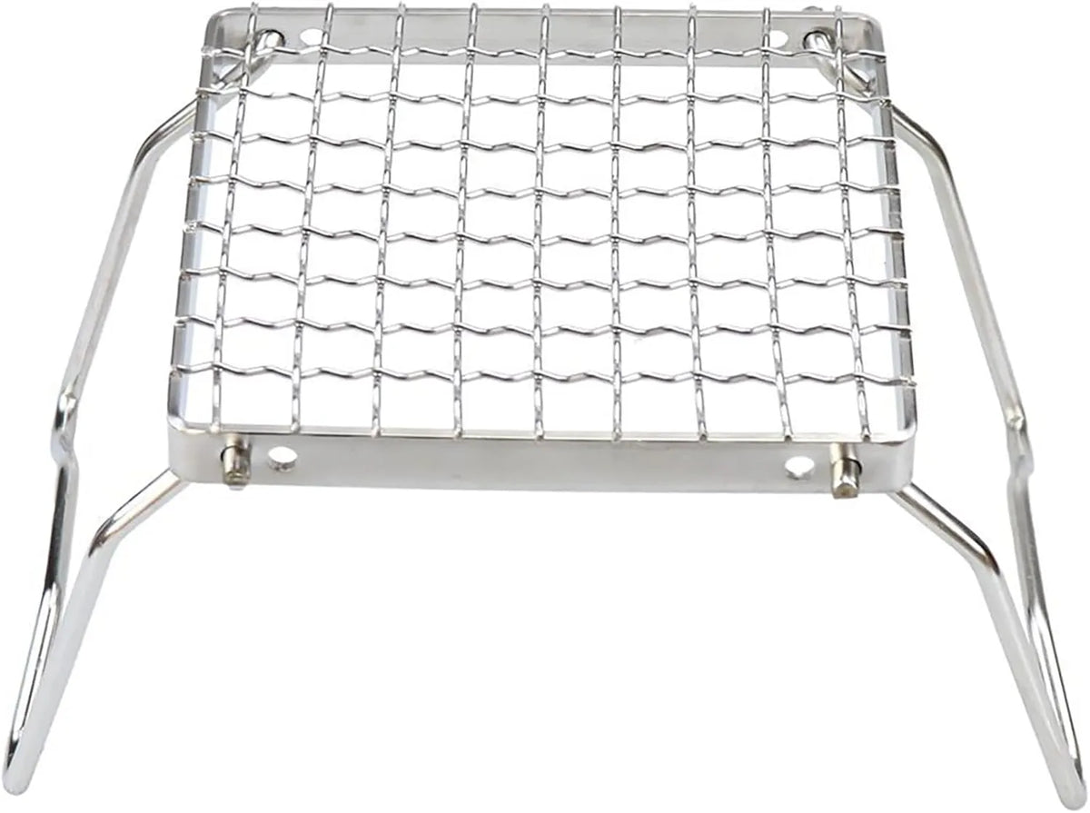 Folding Camping Grill - Stainless Steel 304 Cooking Grate with Folding Legs - Portable Charcoal and Cooking Stand - Lightweight BBQ Rack for Camping, Hiking and Backpacking