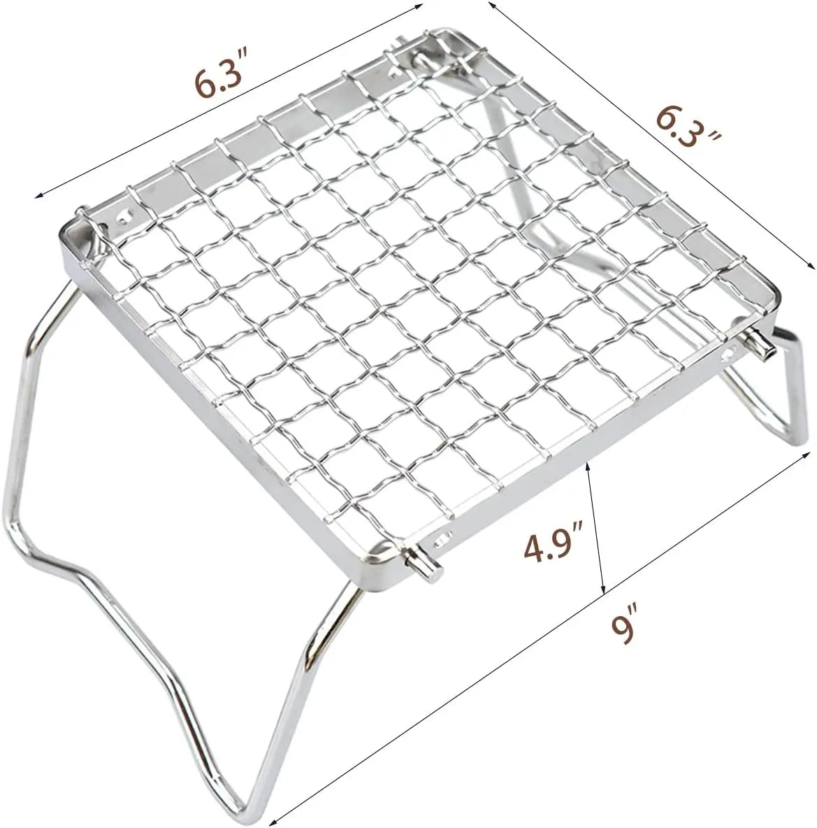Folding Camping Grill - Stainless Steel 304 Cooking Grate with Folding Legs - Portable Charcoal and Cooking Stand - Lightweight BBQ Rack for Camping, Hiking and Backpacking - Image 2