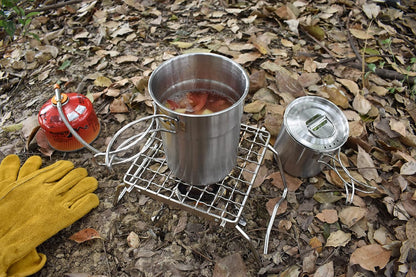 Folding Camping Grill - Stainless Steel 304 Cooking Grate with Folding Legs - Portable Charcoal and Cooking Stand - Lightweight BBQ Rack for Camping, Hiking and Backpacking - Image 5