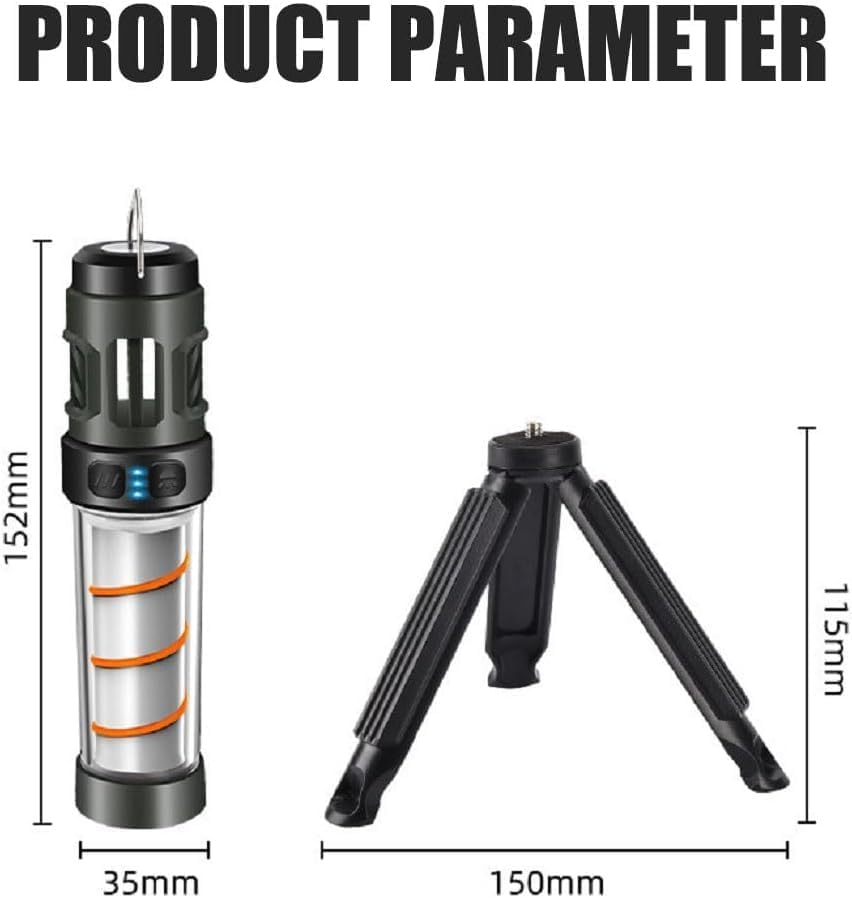 Multifunctional Camping Lamp with Mosquito Repellent - 5 Light Modes & Dual Color Temperature - IPX6 Waterproof - USB-C Rechargeable with Magnetic Hook - Image 2