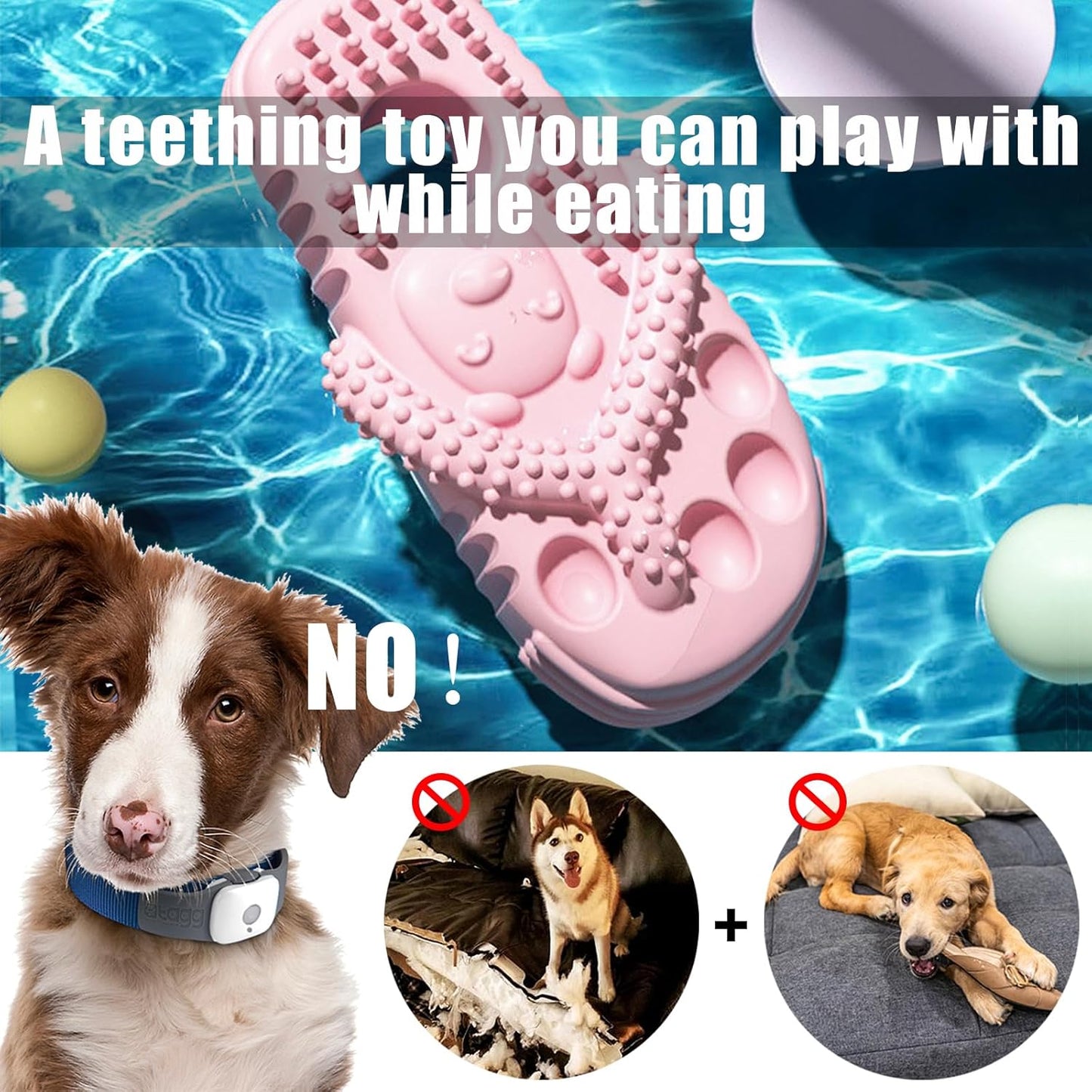 Dog Toothbrush-Chew Toy-Cleaning Teeth-Green+Pink - Image 3