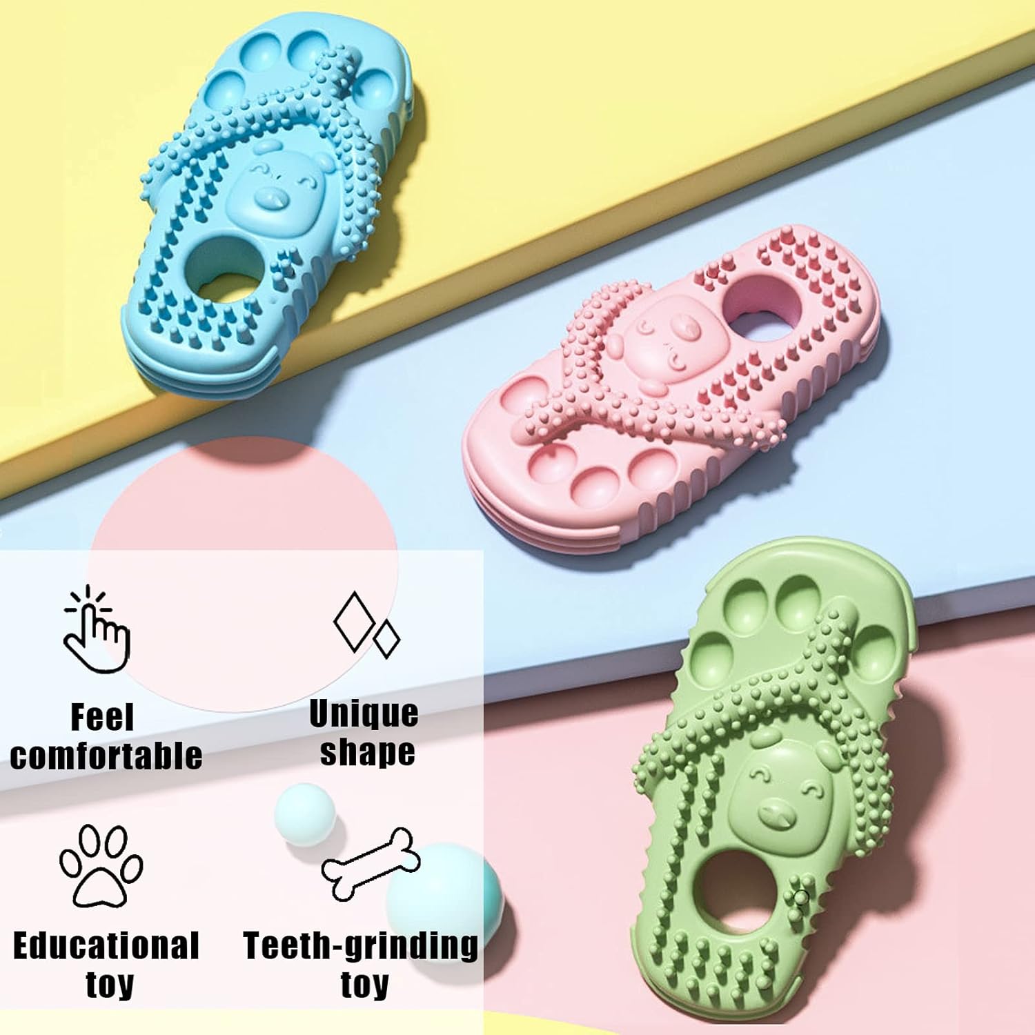 Dog Toothbrush-Chew Toy-Cleaning Teeth-Green+Pink - Image 4