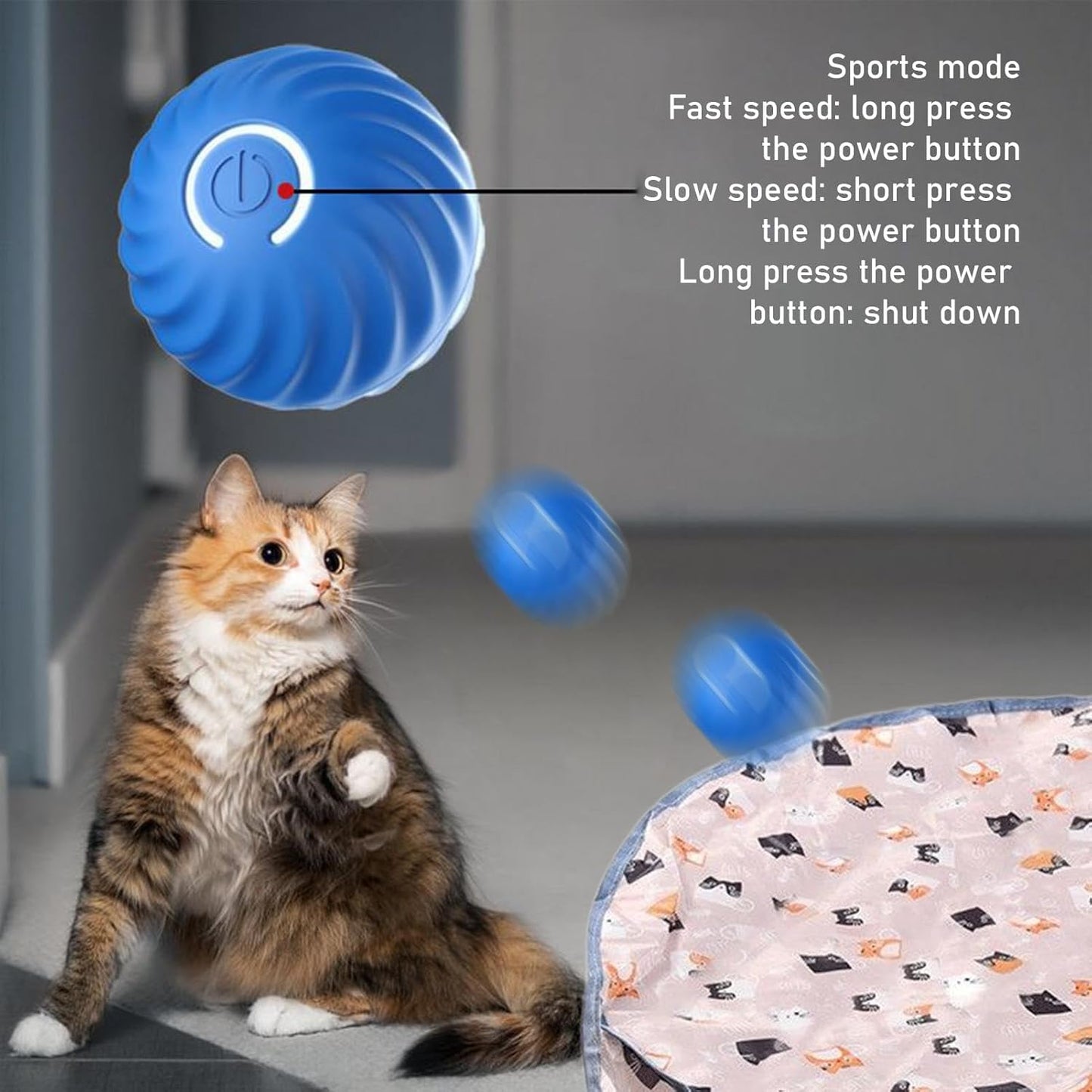 Play mat - Educational cat toy - USB automatic cat toy with three settings - 1 item - Image 3