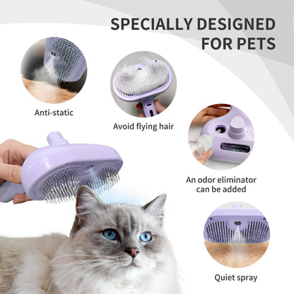 Self-Cleaning Brush - Antistatic - Pet - 3-in-1 - Purple - 1st - Image 3