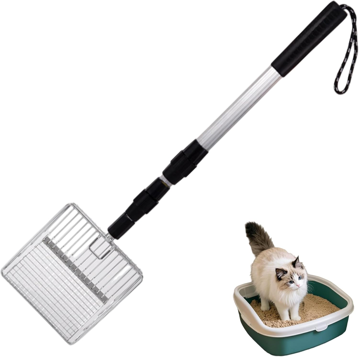 Cat Litter Scoop - Retractable - Metal - Portable - Multifunctional - 1st - Image 2