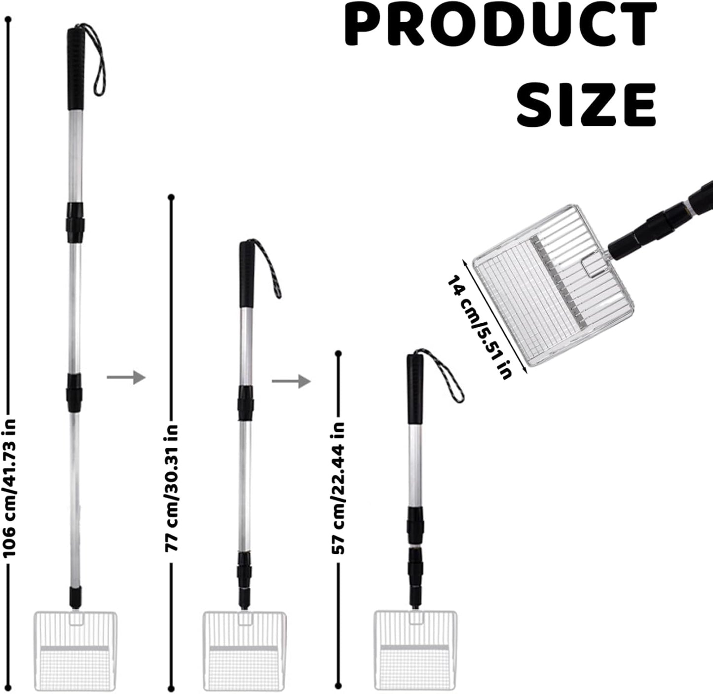 Cat Litter Scoop - Retractable - Metal - Portable - Multifunctional - 1st - Image 3