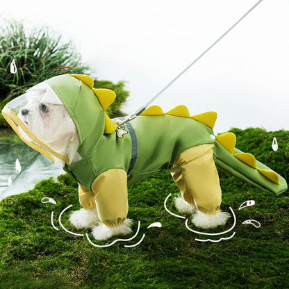 Pet Raincoat-With Belt-Reflective Strips-Green-XXL-1pc - Image 2