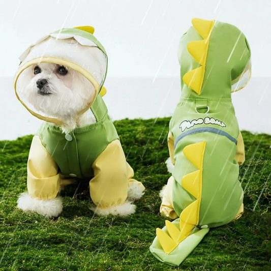 Pet Raincoat-With Belt-Reflective Strips-Green-XXL-1pc - Image 3