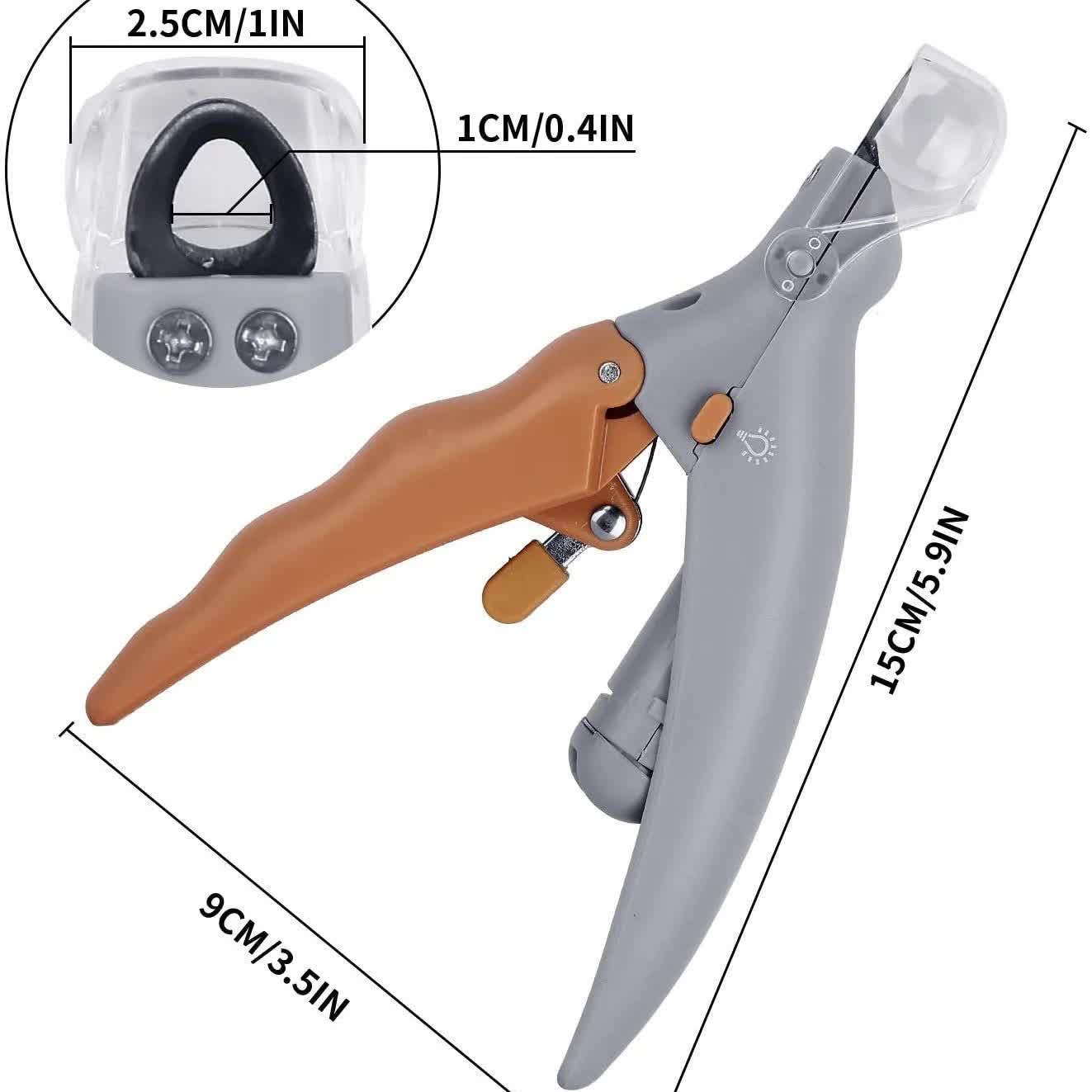 Pet Nail Clippers with LED Light - Cleaning - Orange - 1pc - Image 2