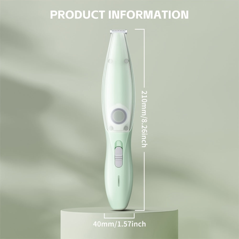 Small Animal Hair Trimmer-Hair Suction Cup-Rechargeable-Quiet-Green-1st - Image 2