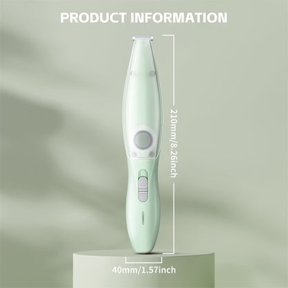 Small Animal Hair Trimmer-Hair Suction Cup-Rechargeable-Quiet-Green-1st - Image 2